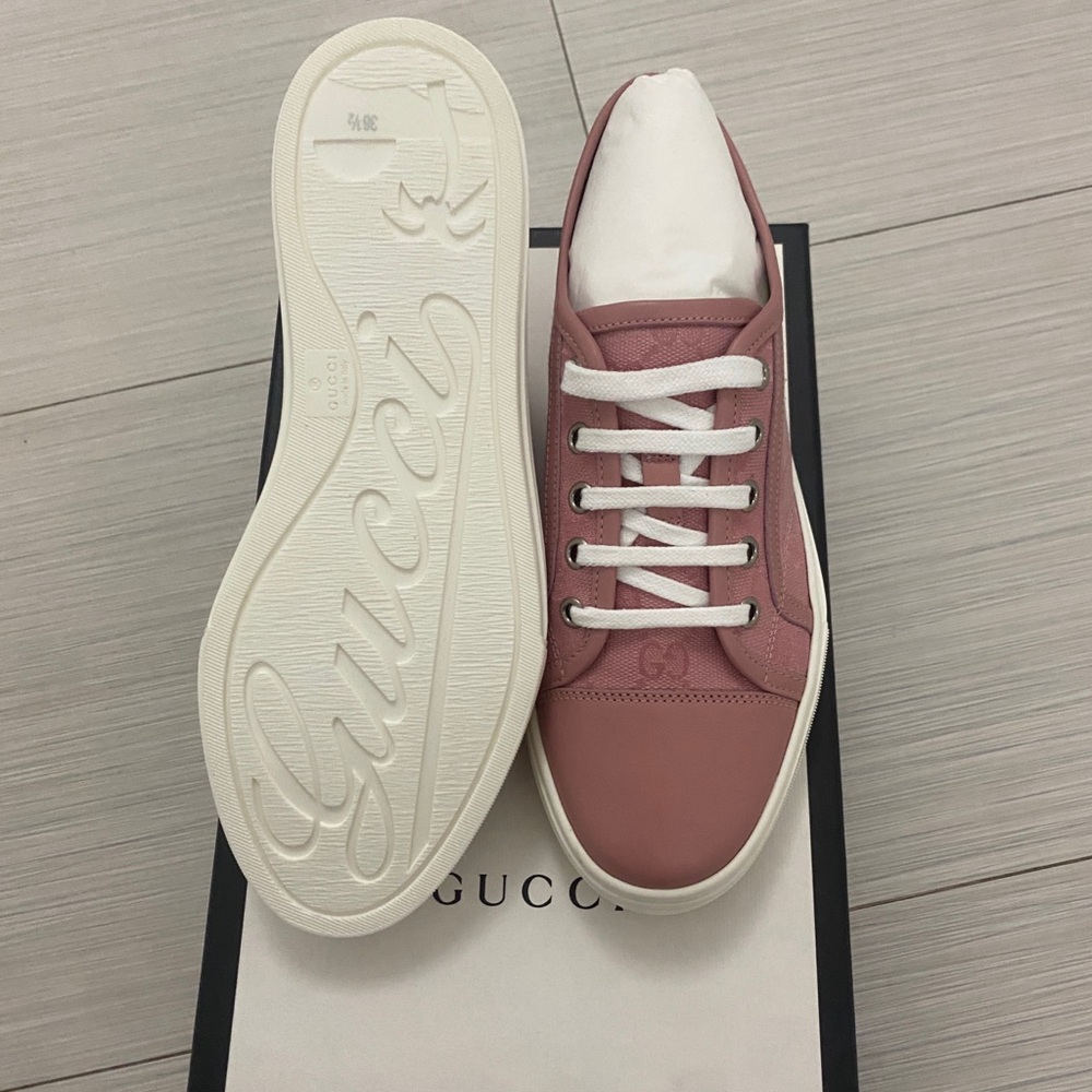 GUCCI Women Sneakers Size 36 1/2 White with Box Dust Bag Accessories
